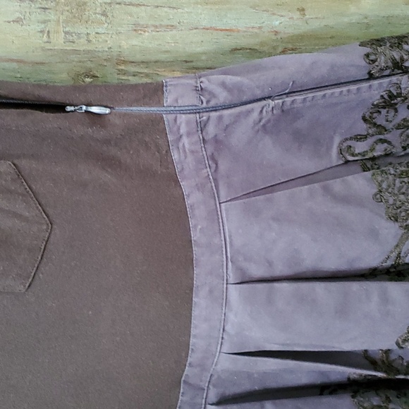 ANTHROPOLOGIE Leifnotes Blue Black Knit Floral With Flyaway Bird Embroidered Dre - Picture 6 of 9